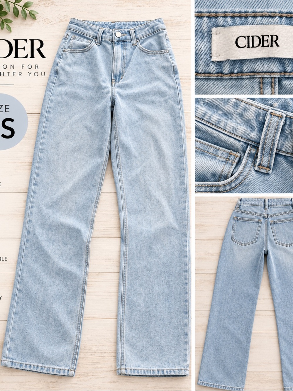 Cider Light Blue Bootcut High-Rise Jeans